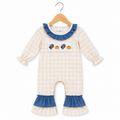 Pumpkin Plaid Ruffle Romper