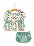 RFD Green Floral Bloomer Set